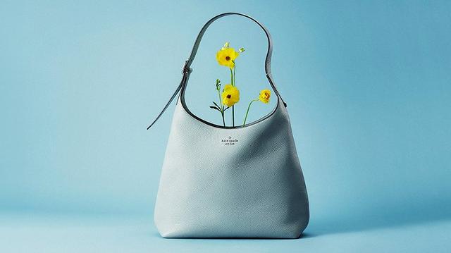 Picture of blue bag behind blue bg 