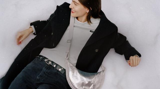 two pictures of a woman in a fur coat and a woman in a fur coat