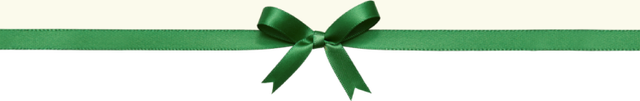 a green ribbon with a bow on it
