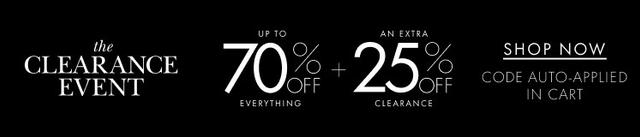 Up To 70 Off Everything Plus Extra 25 Off Clearance Image