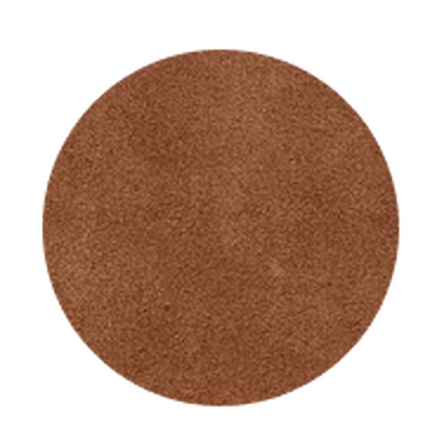 Round brown cork coaster with textured surface.