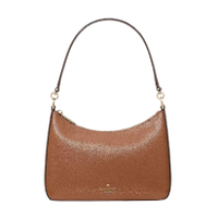Kate Spade brown leather hobo shoulder bag with slim strap and gold-tone hardware.